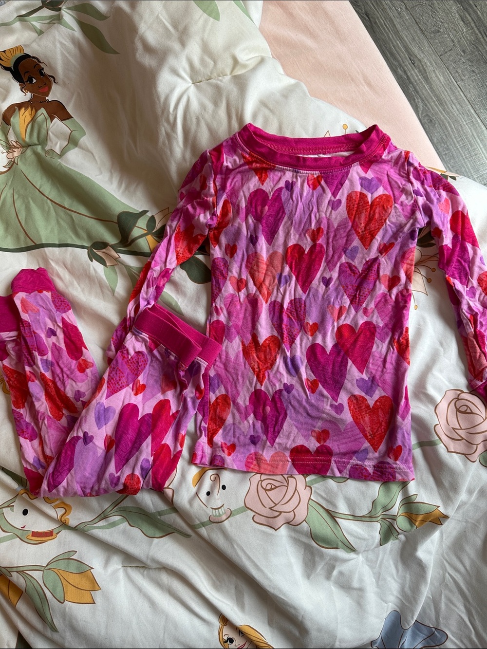 Little Sleepies Pink and Purple Heart-Print Pajama Set